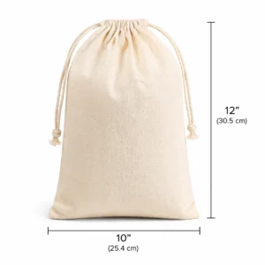 Plain 10×12 Inch Cotton Drawstring Bag