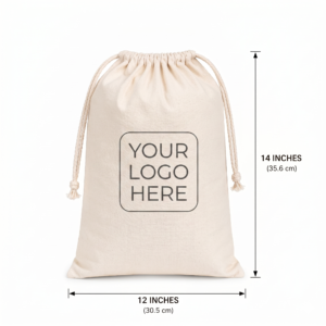 Custom 12×14 Inch Cotton Drawstring Bag