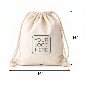 Custom 14×16 Inch Cotton Drawstring Bag