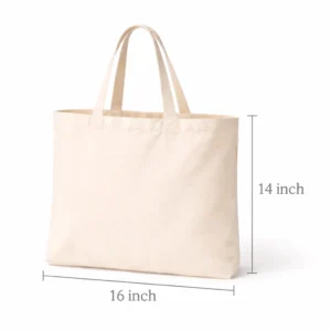 Plain 16×14 Inch Cotton Tote Bag