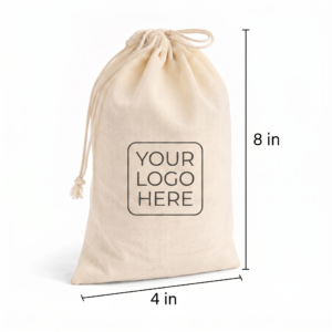 Custom 4×8 Inch Cotton Drawstring Bag
