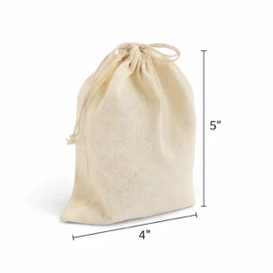 Plain 4×5 Inch Cotton Drawstring Bag