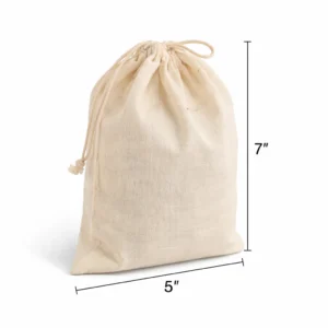 Plain 5x7 Inch Cotton Drawstring Bag
